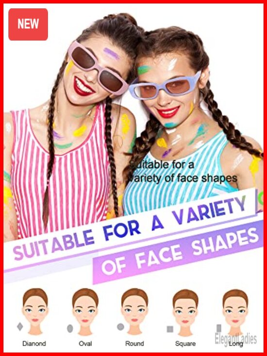 Retro Rectangle Sunglasses for Women Y2K Square Frame Full Coverage UV main image 5
